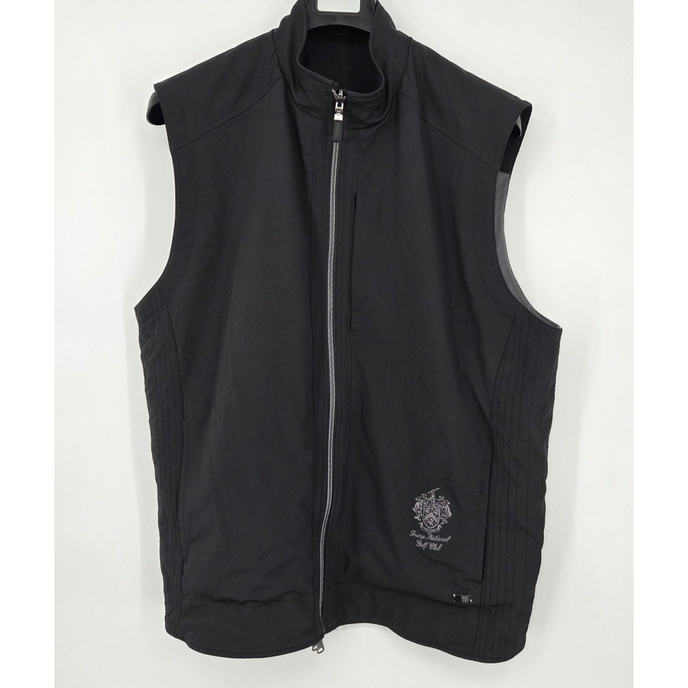Nike Therma-FIT Reversible Golf Vest Mens XL Black Gray Full Zip‎ Trump National